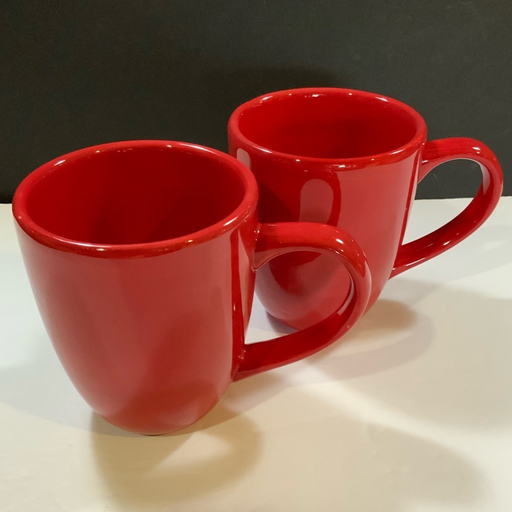Ciao II by Artimino Red Coffee Tea Mug Earthenware Hand Painted Set 2 #49